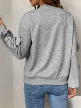 Perfee Bow Round Neck Long Sleeve Sweatshirt OutfitFlow